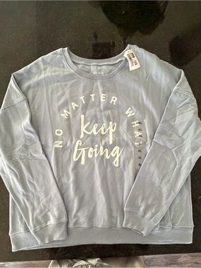 Keep Going Crewneck Sweatshirt - Light Blue